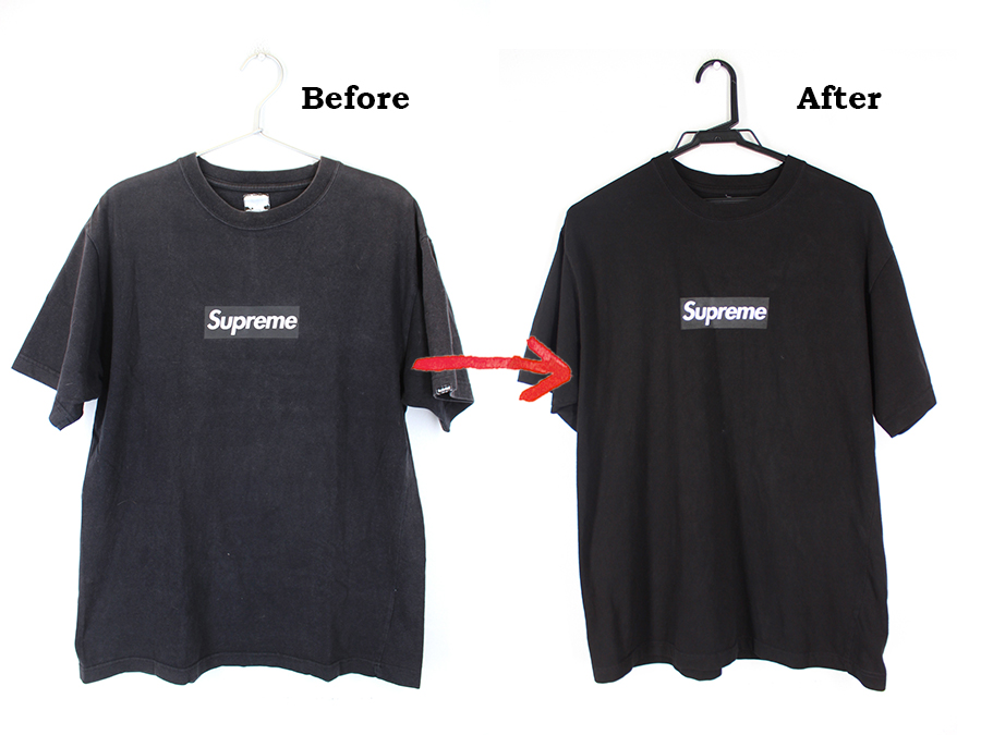 色あせたシュプリーム Supreme Tシャツの染め替え 染め直し事例 Re Color